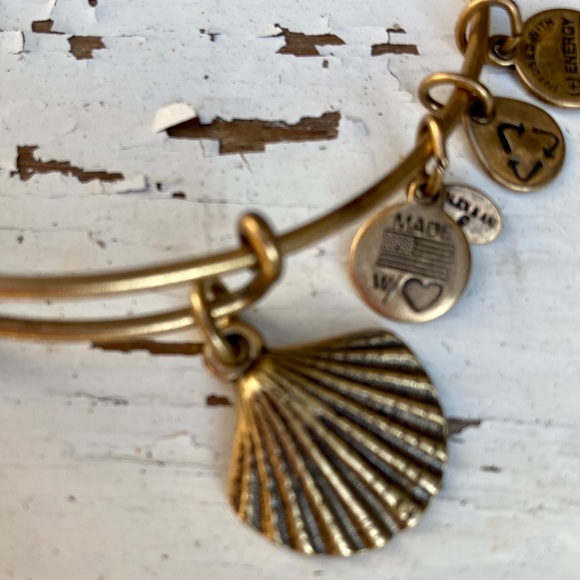 ALEX & ANI Gold Tone Sea Shell Bangle Bracelet - Picture 2 of 6